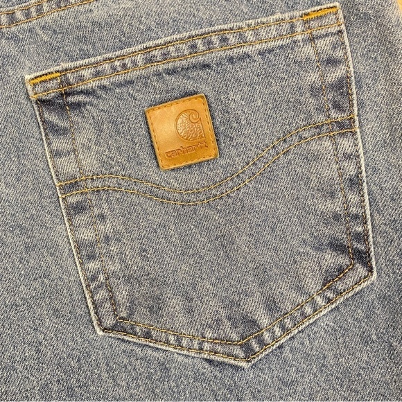 Carhartt Men’s Gray Denim Relaxed Fit Work Jeans B460 DPS 46X30 Workwear - Picture 7 of 8